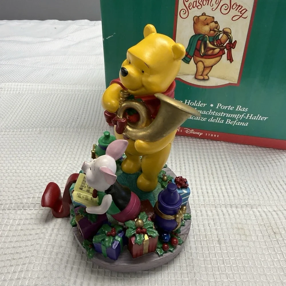 Vintage‎ Disney Store Pooh Piglet Season Song 1997 Christmas Stocking Holder New